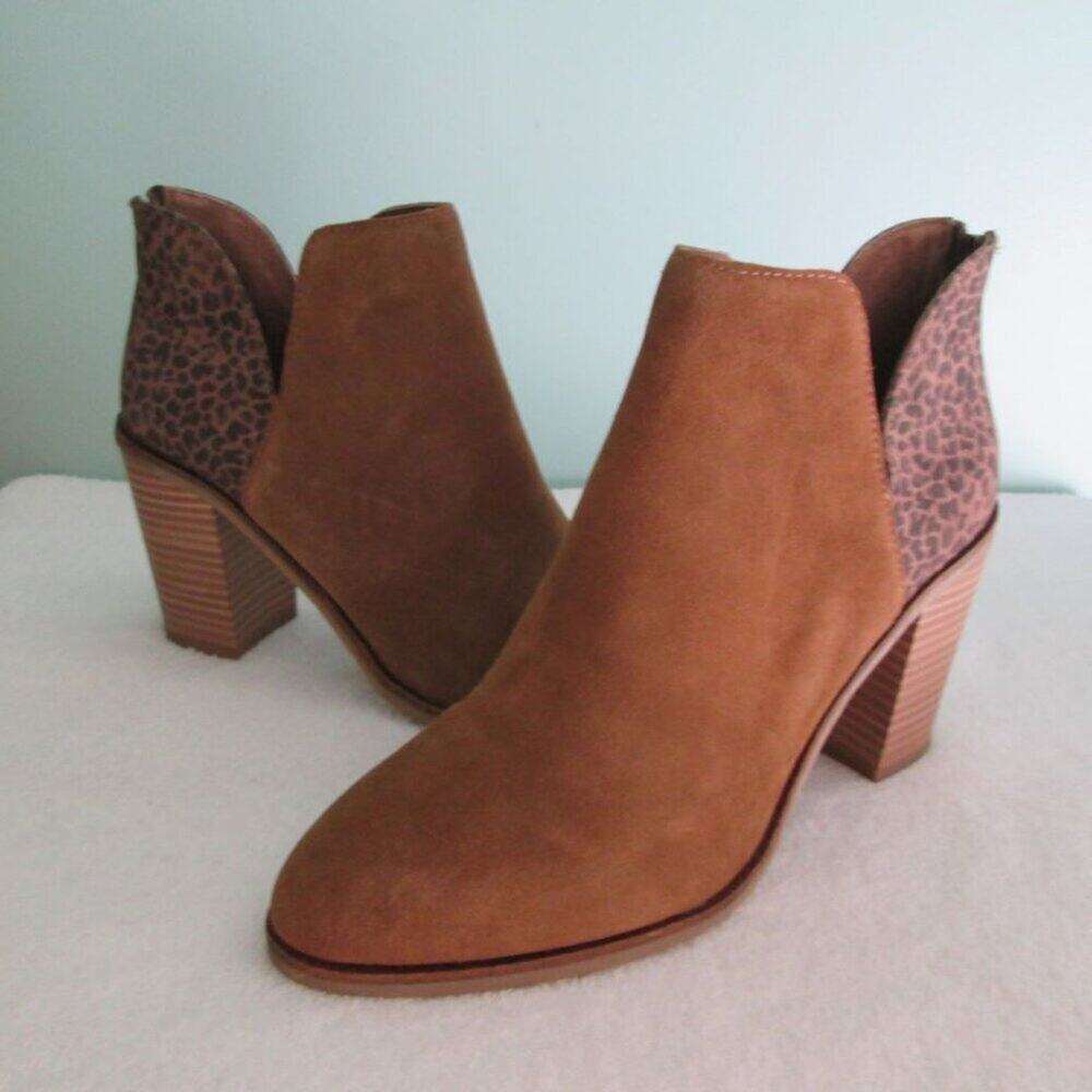 NWT DV8 Dolce Vita Women’s Shoes Shai Brown Suede & Animal Print Ankle Bootie-11 - Picture 6 of 13